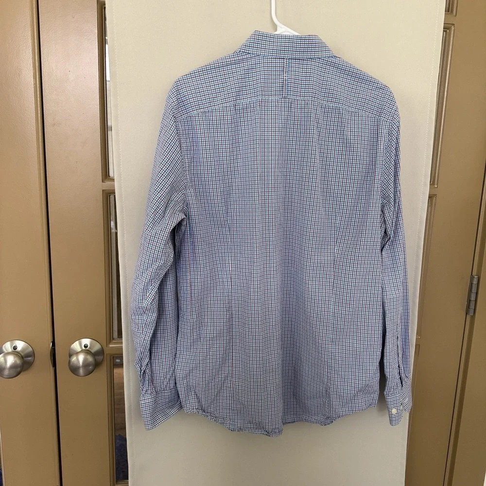 Banana Republic Mens Large Tailored Slim Fit Plaid Long Sleeve Button Down Shirt